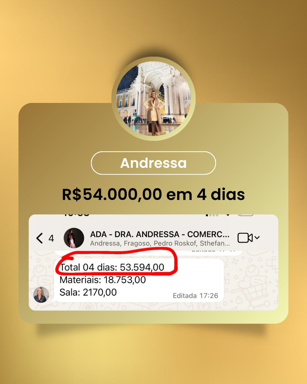 Depoimento de aluna: resultado financeiro